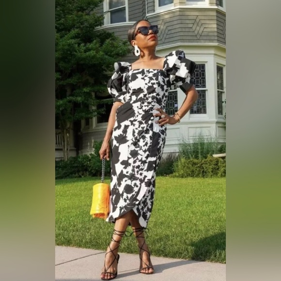 NWT Christopher John Rogers x Target Floral Puff Sleeve Midi Dress - Picture 2 of 7